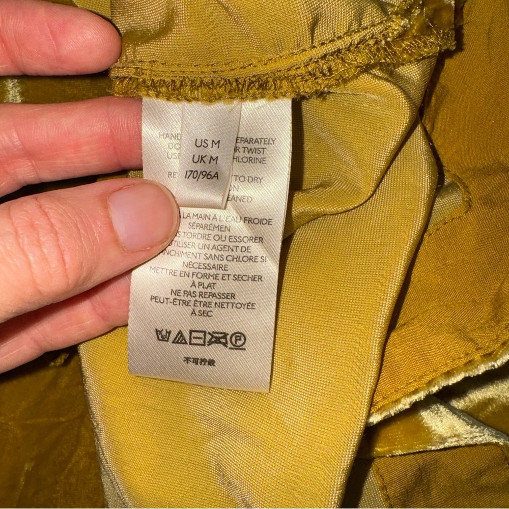Anthropologie Melody Velvet Tunic Dress M Mustard Yellow - Picture 9 of 9